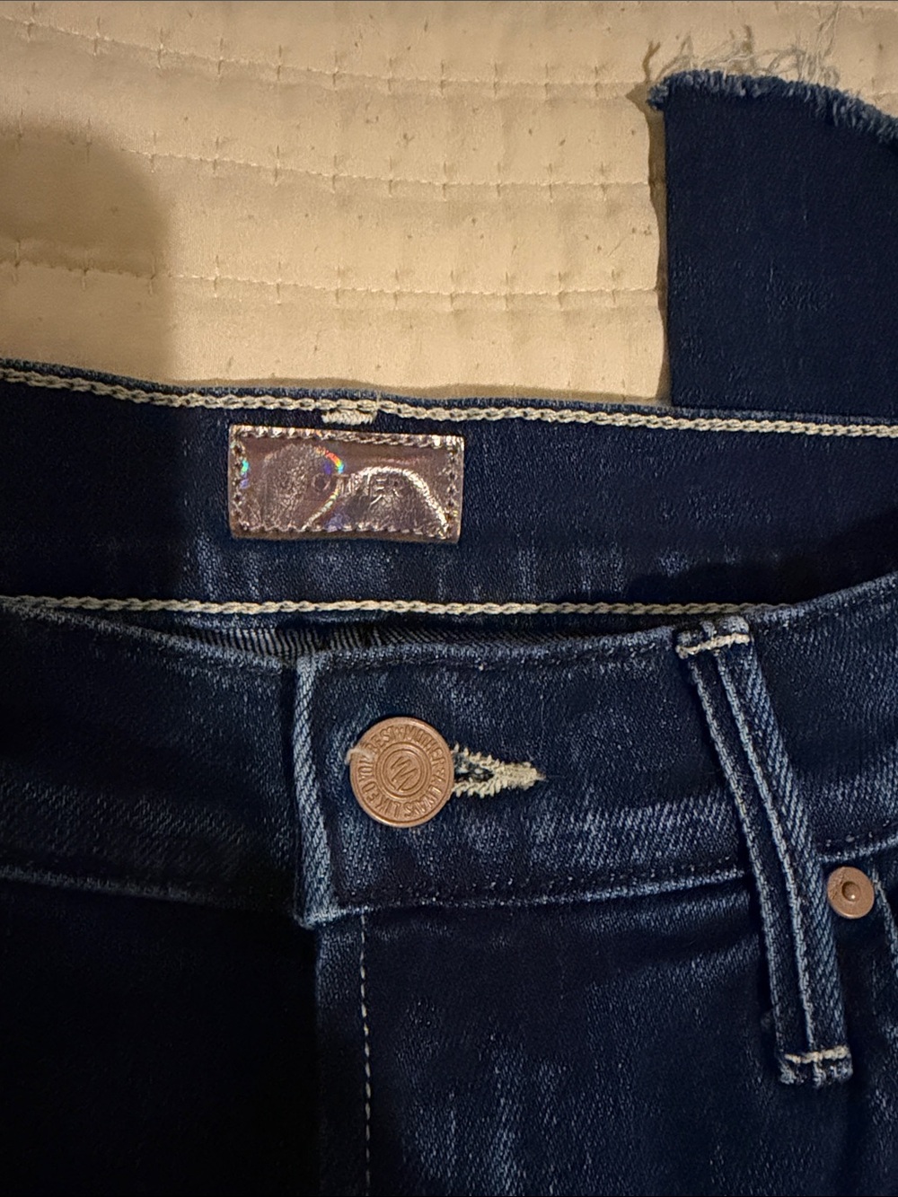 MOTHER Dark Blue Women's Stretch Denim Jeans - Picture 2 of 8
